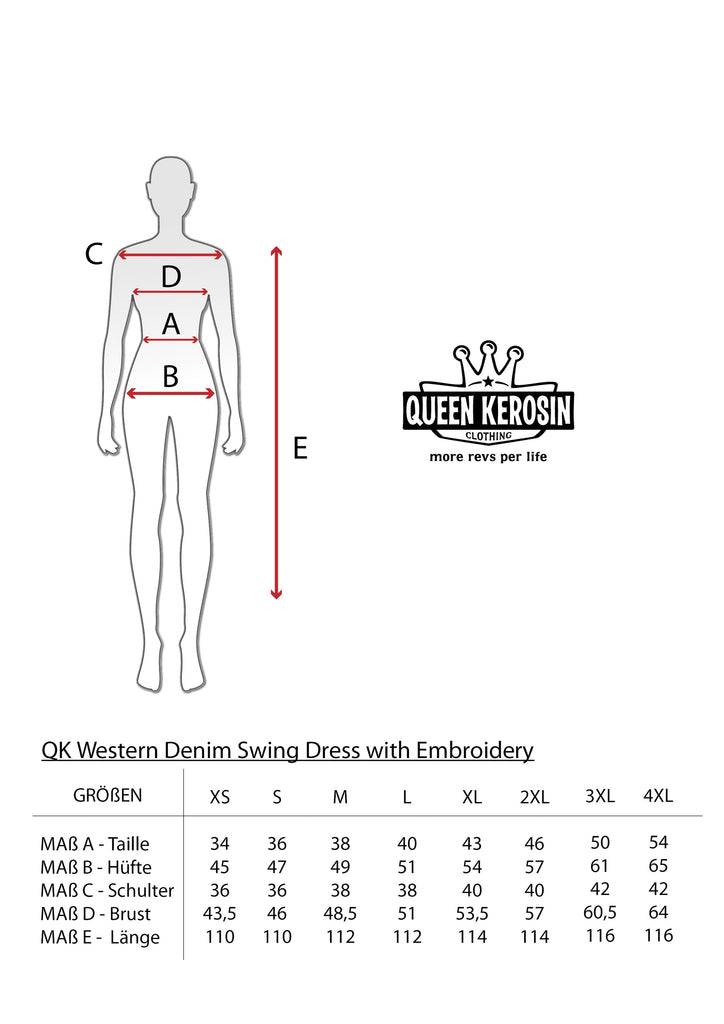 Queen Kerosin Swing Jeanskleid mit Stickereien Cyber Monday