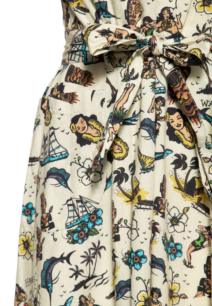 Queen Kerosin Swing Kleid «Hawaii» Zeitlich begrenztes Angebot