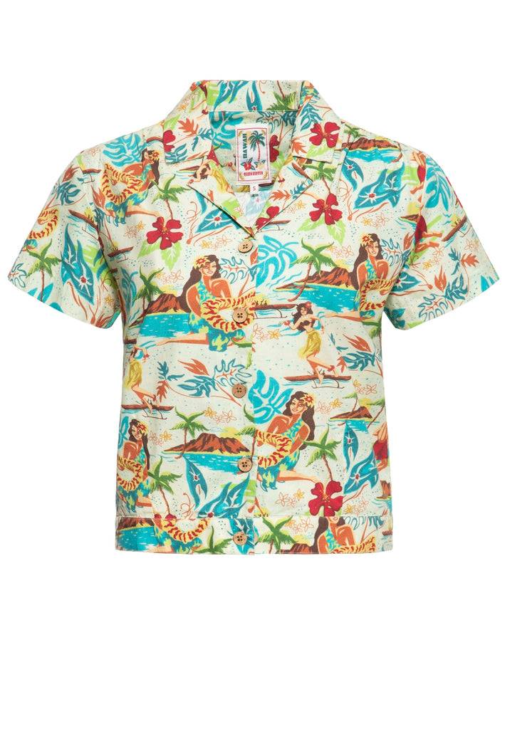 Queen Kerosin Kurzarm Bluse «organic cotton» Große Rabatte
