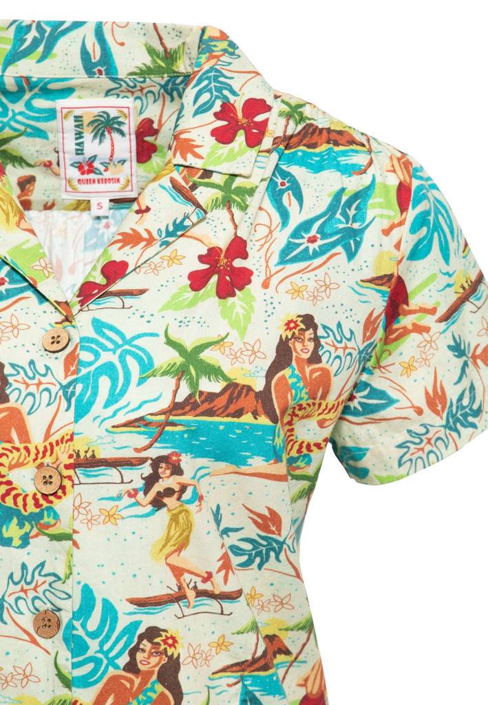 Queen Kerosin Kurzarm Bluse «organic cotton» Große Rabatte