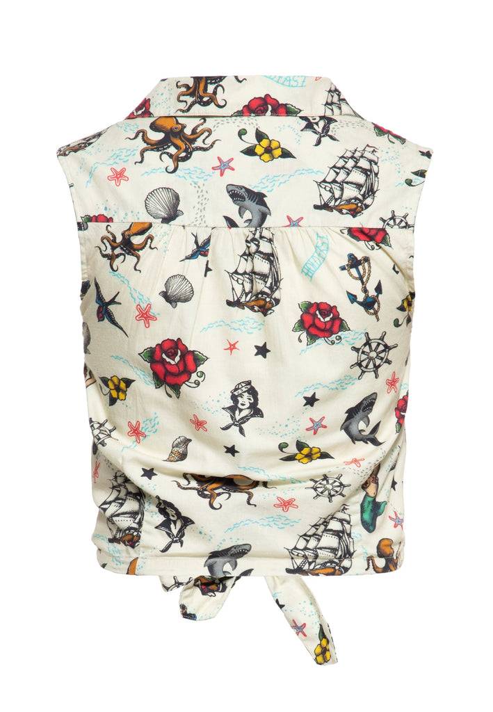 Queen Kerosin Ärmellose Bluse «organic cotton» Neuheiten