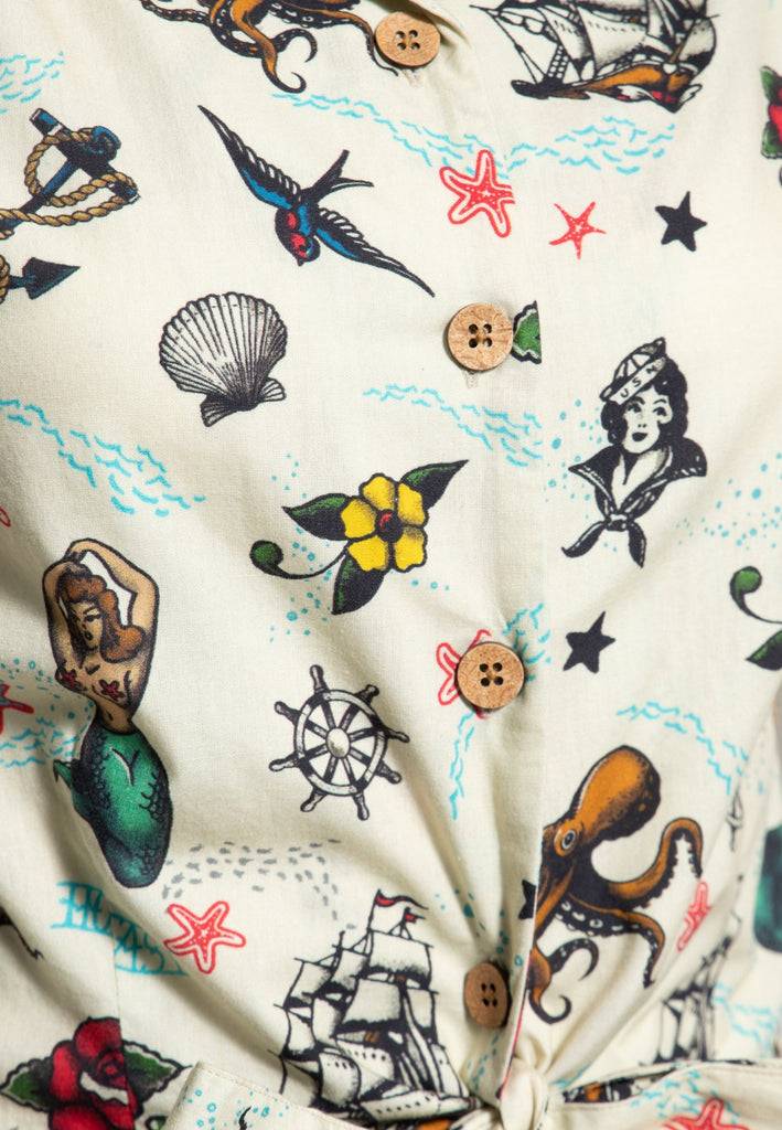 Queen Kerosin Ärmellose Bluse «organic cotton» Neuheiten