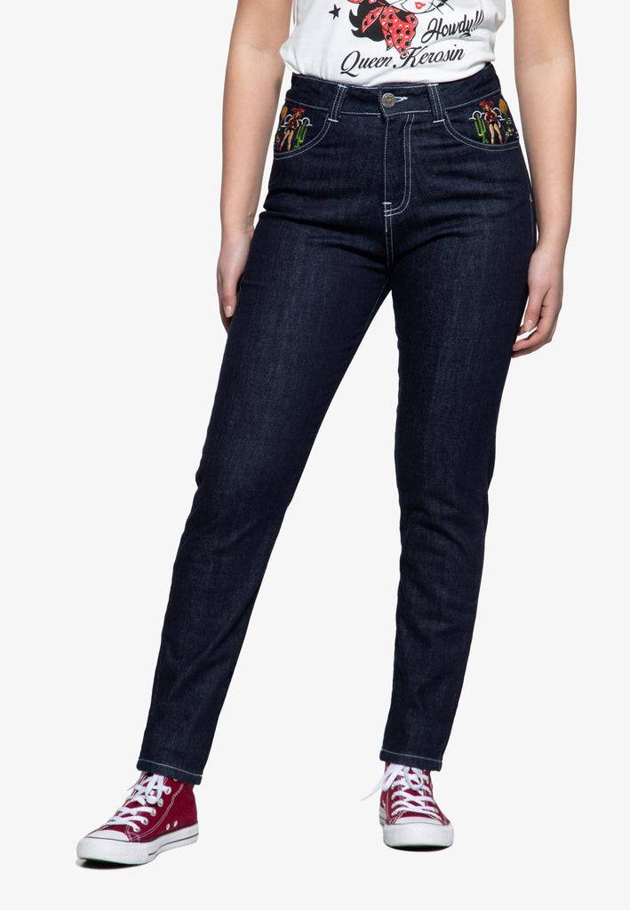 Queen Kerosin High Waist Jeanshose