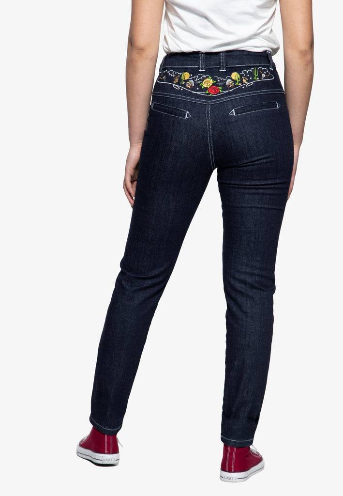 Queen Kerosin High Waist Jeanshose Tiefpreis
