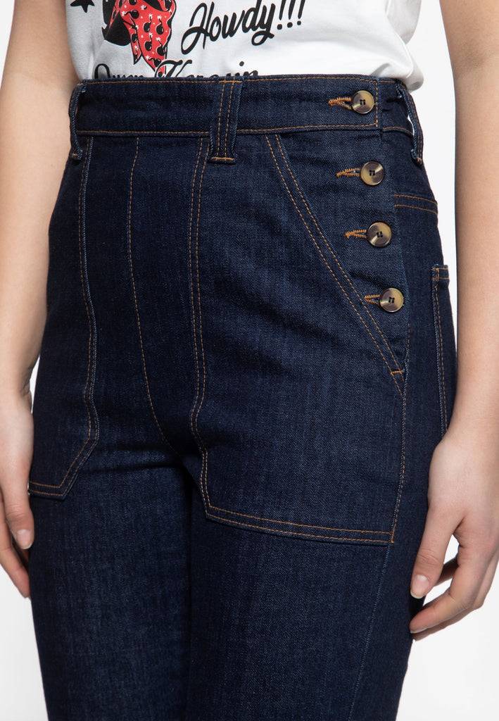 Queen Kerosin High Waist Capri Jeanshose Wochenangebot