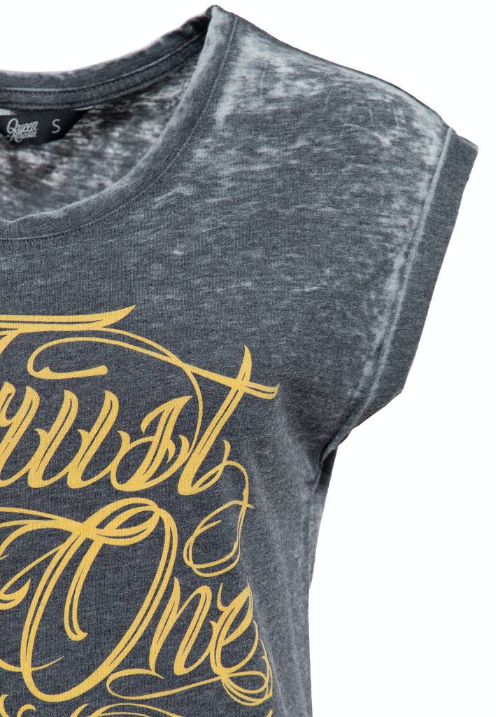 Queen Kerosin T-Shirt Enzyme Wash «Trust No One» Black Friday Preise