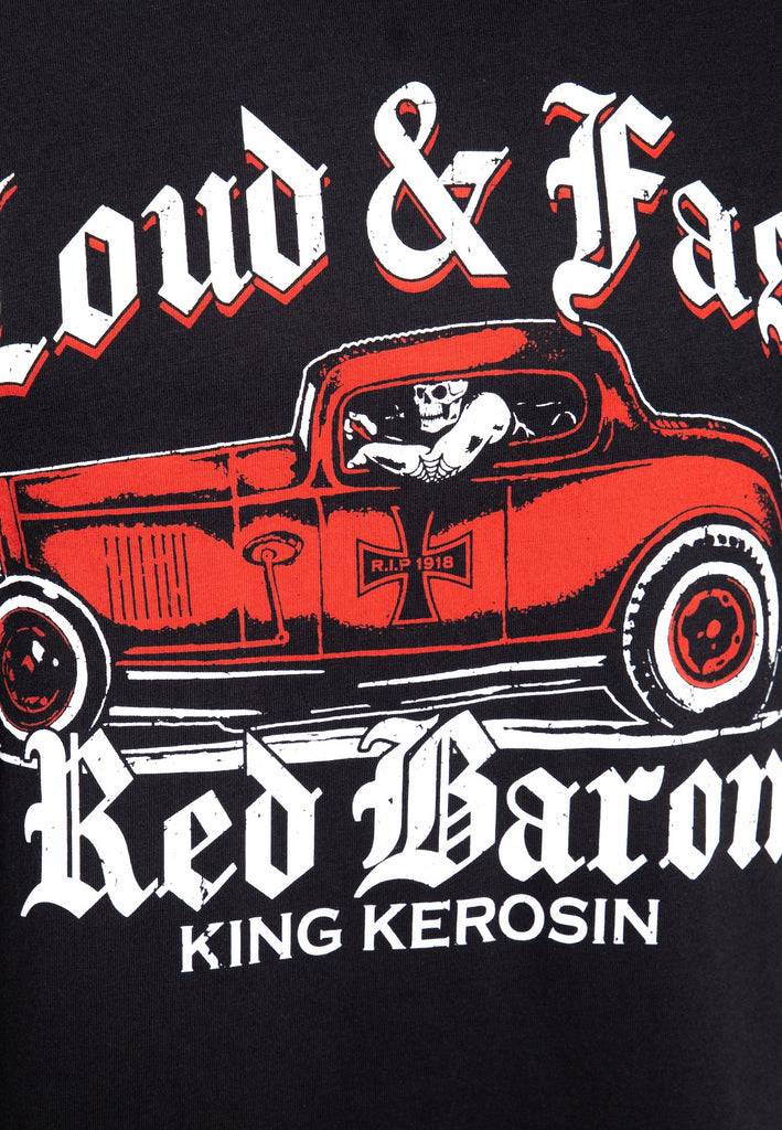 Queen Kerosin T-Shirt mit Print in der Front «Red Baron» Blitzverkäufe