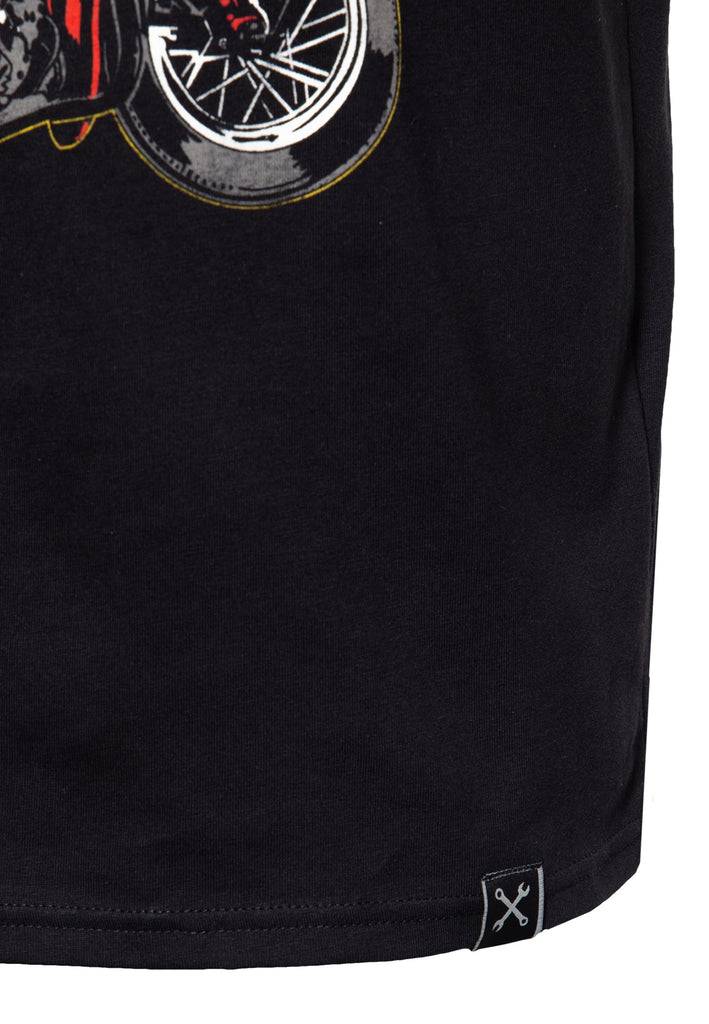 Queen Kerosin T-Shirt mit Print in der Front «Road of Sin» Kostenloser Versand