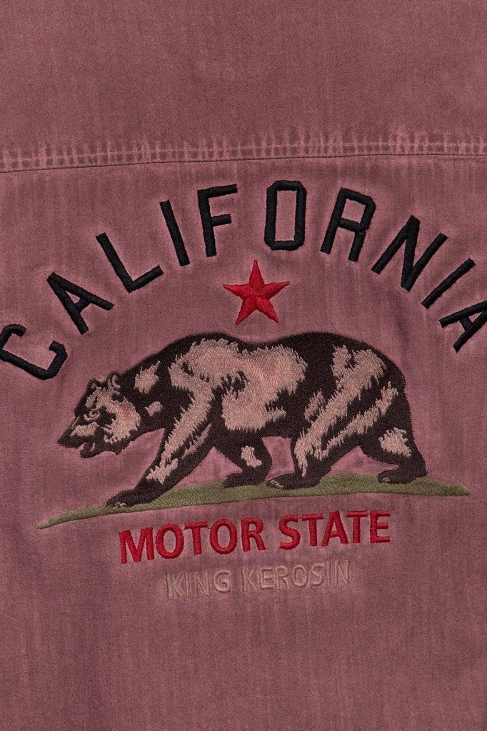 Queen Kerosin Authentisches Langarmhemd «California Bear» Günstig kaufen