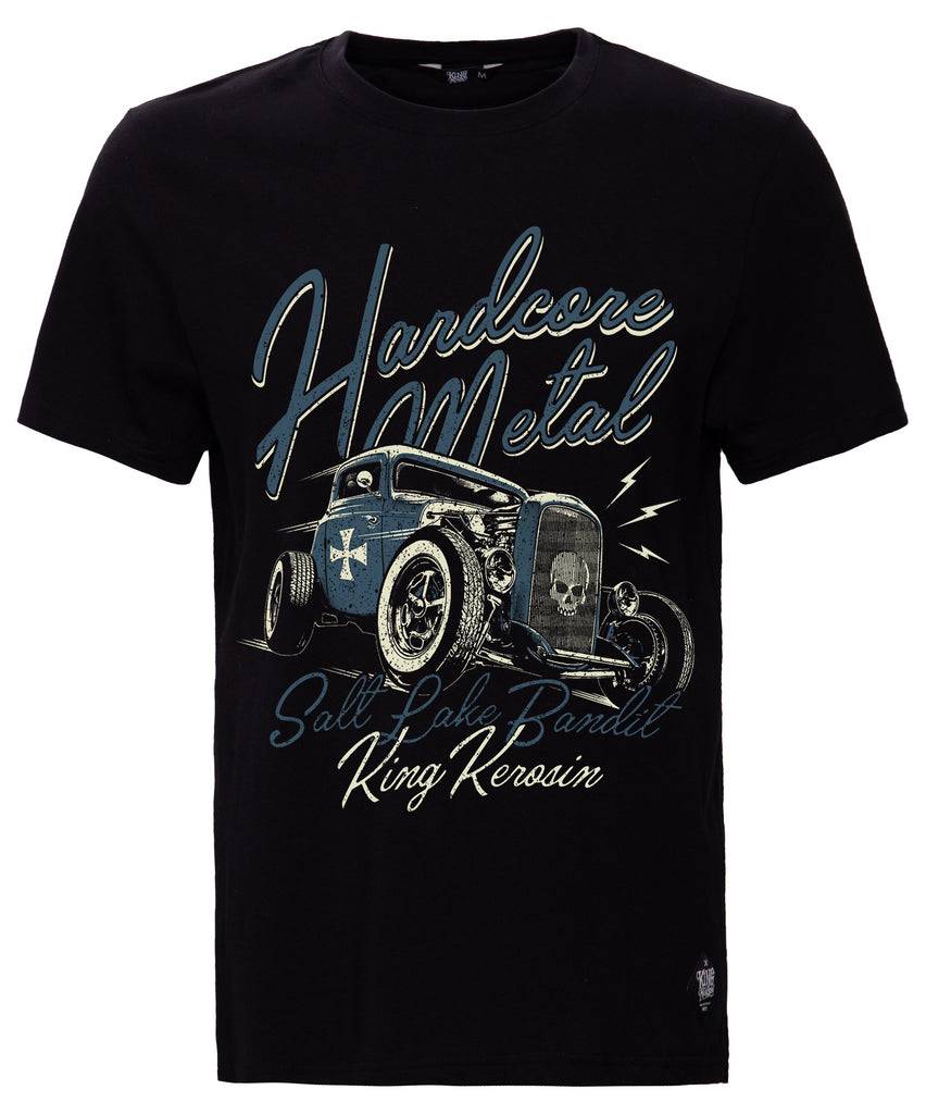 Queen Kerosin T-Shirt mit Retro Druck «Hardcore Metal» Begrenztes Angebot