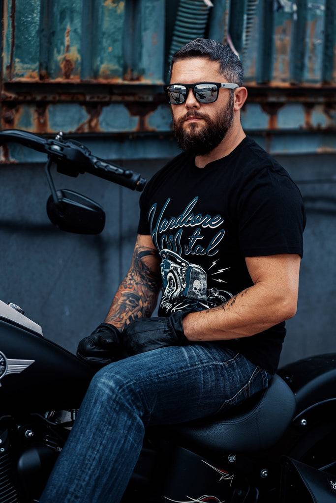 Queen Kerosin T-Shirt mit Retro Druck «Hardcore Metal» Begrenztes Angebot