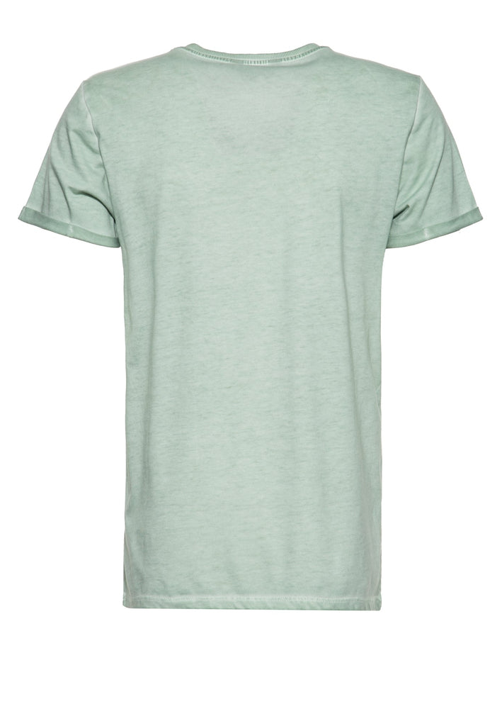 Queen Kerosin Roll-Up T-Shirt Oil Wash mit Monster-Print und V-Ausschnitt «V8 Monster» Jubiläumsangebot