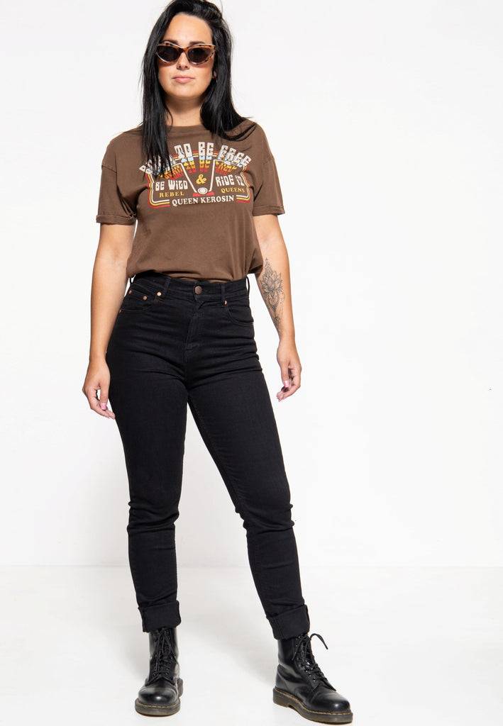 Queen Kerosin High Waist Slim Fit Jeans «Betty» Online Outlet