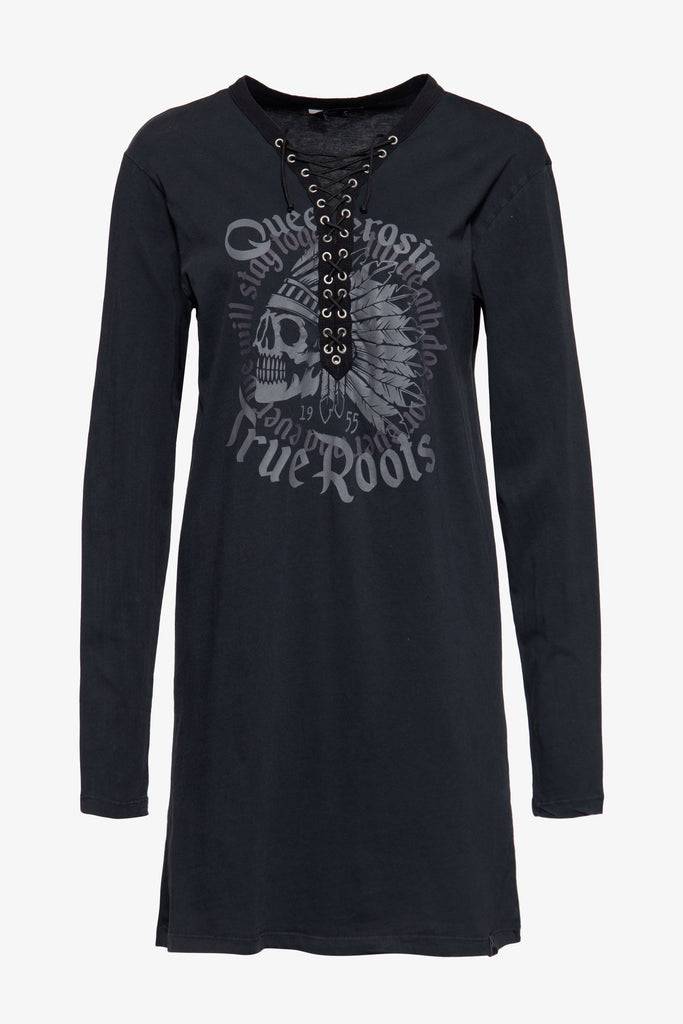 Queen Kerosin Loose Fit Longshirt «Indian Rider Queen» Exklusive Angebote