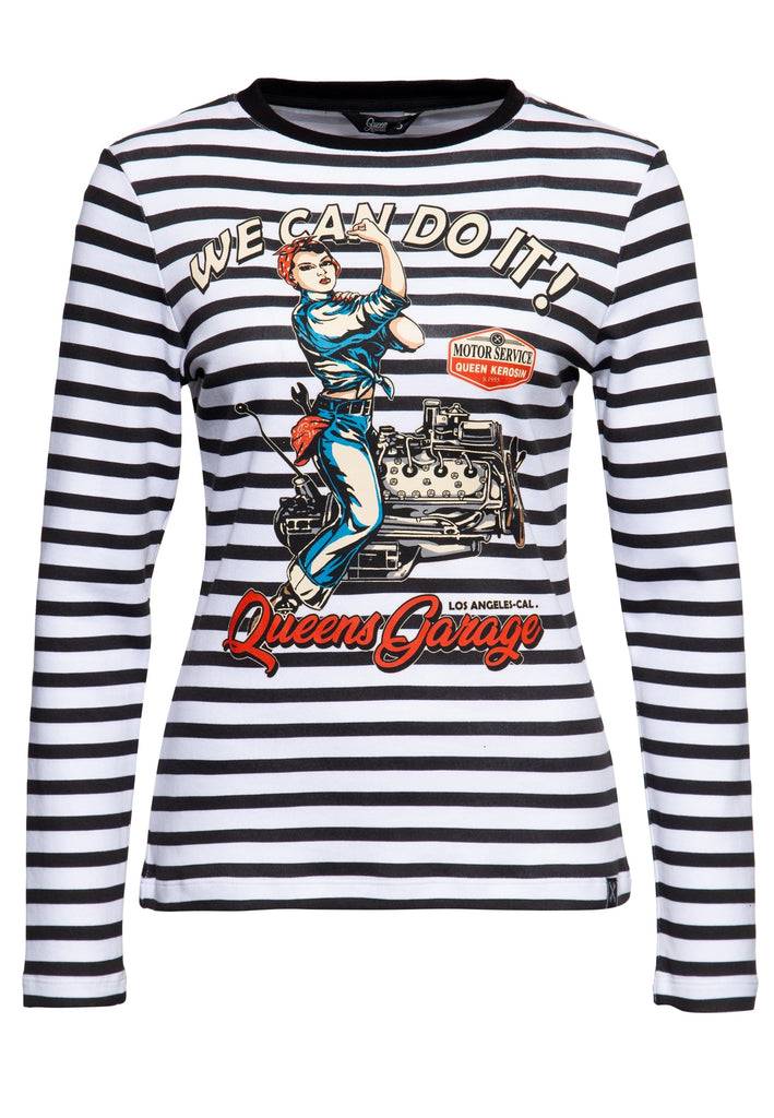 Queen Kerosin Ringel Longsleeve «We can do it» Blitzangebot