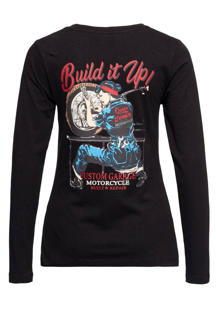 Queen Kerosin Basic Longsleeve «Built it up!» Große Rabatte