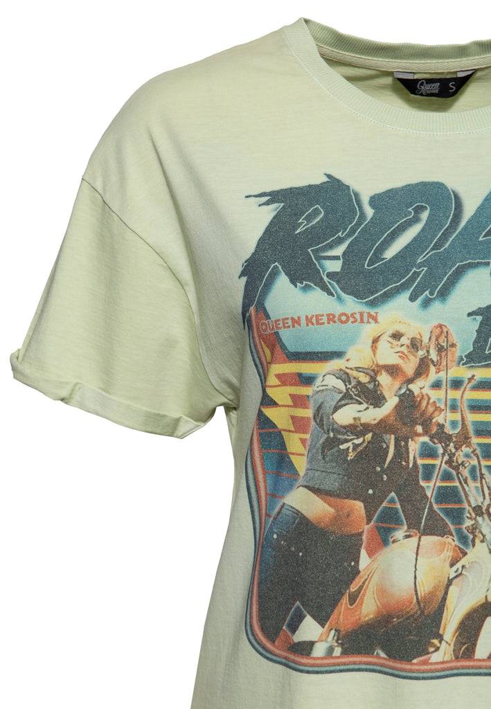 Queen Kerosin Acidwash T-Shirt «Road Queen» Bestseller