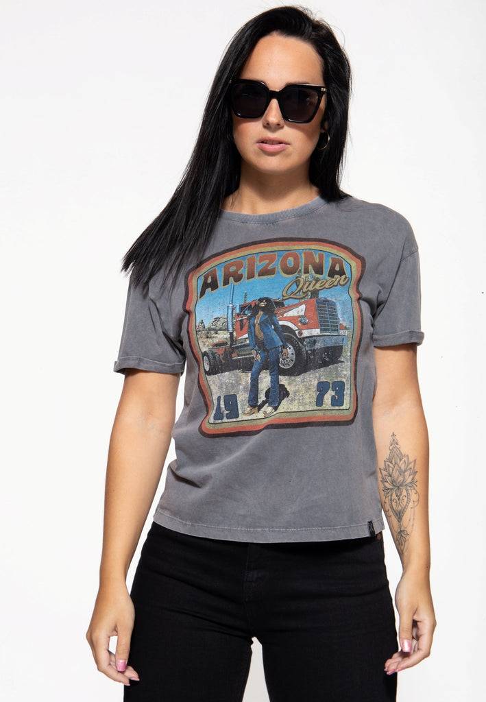 Queen Kerosin Acidwash T-Shirt «Arizona Queen» Kauf eins, bekomm eins gratis