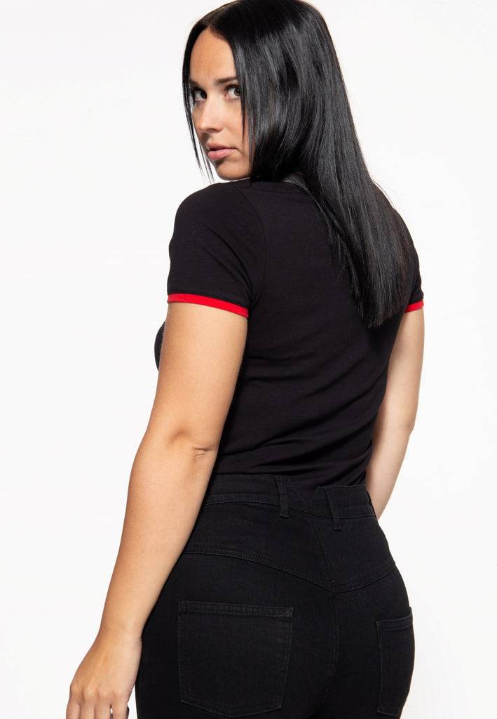 Queen Kerosin Vintage Contrast T-Shirt «East Side Babe» Riesige Ersparnisse