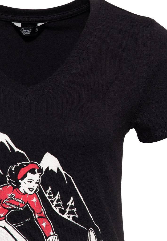 Queen Kerosin Print T-Shirt «Ski Fun» Tiefpreis