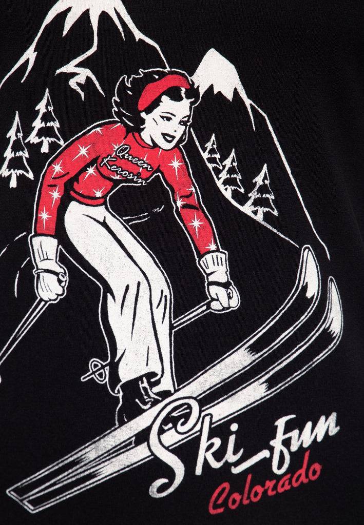 Queen Kerosin Print T-Shirt «Ski Fun» Tiefpreis