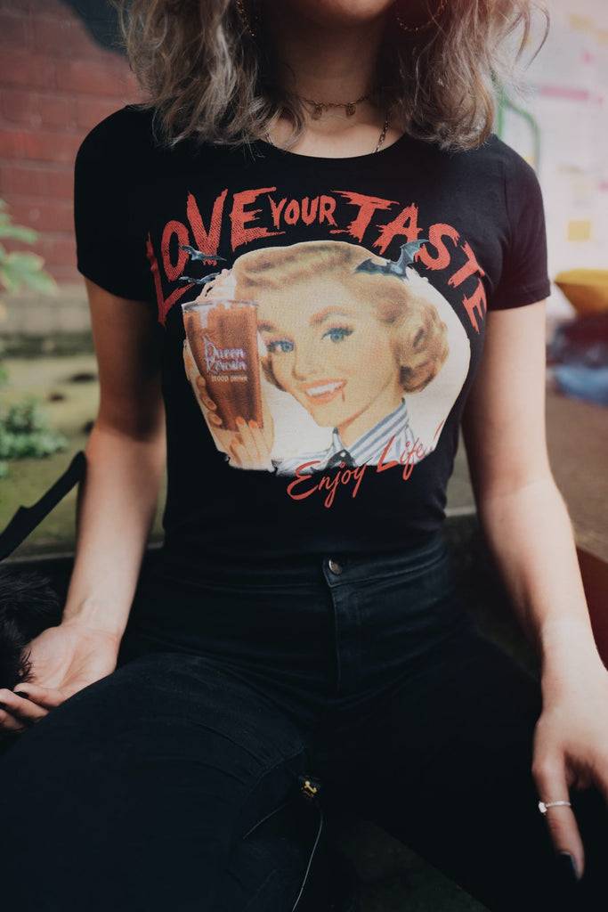 Queen Kerosin Slim Fit T-Shirt «Blood» Super Sparpreis