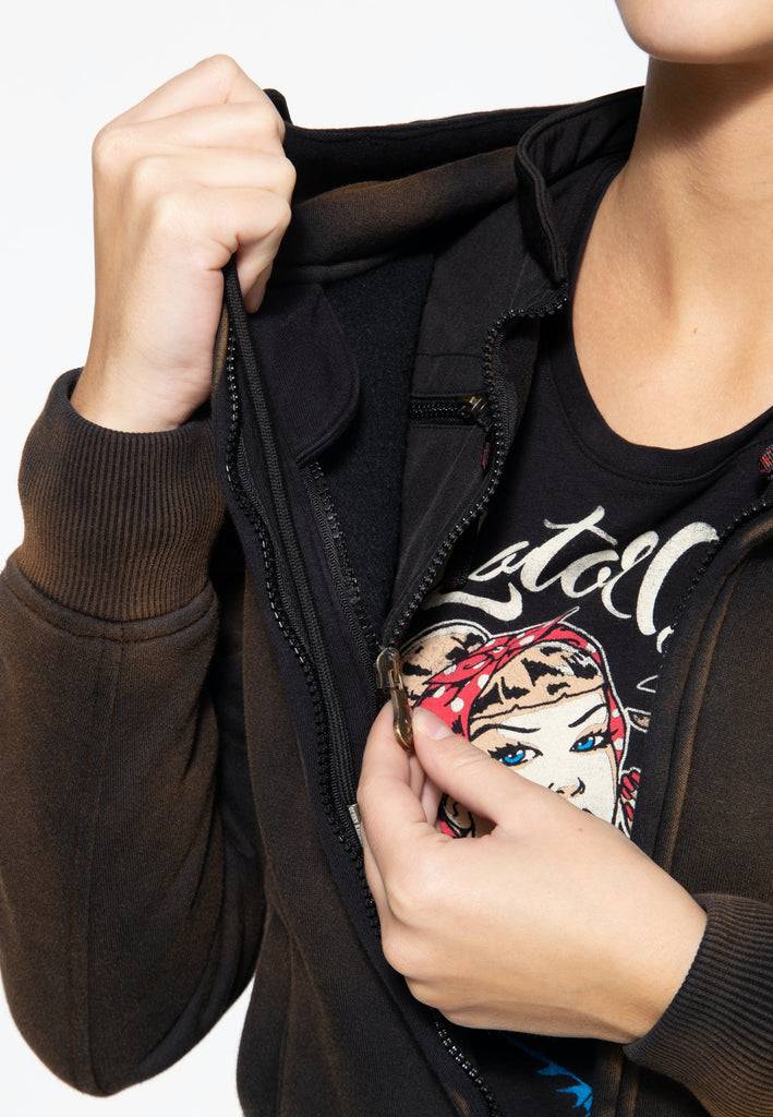 Queen Kerosin Outdoor Sweatjacke «Q.K. Adventure Gear» Letzte 3 Tage