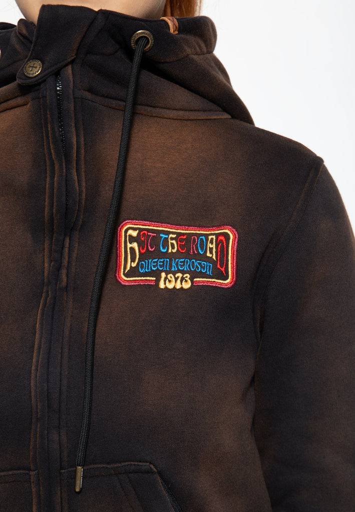 Queen Kerosin Sweatjacke «Hit the Road Queen» Bis zu 50% Rabatt