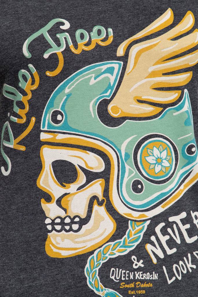 Queen Kerosin Enzymewash T-Shirt «Ride Free South Dakota» Kostenloser Versand international