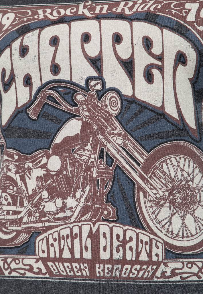 Queen Kerosin Sleveless Enzymewash Shirt «Chopper 1974» Fabrikladen