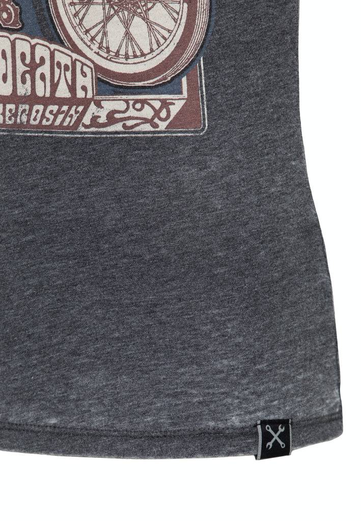 Queen Kerosin Sleveless Enzymewash Shirt «Chopper 1974» Fabrikladen