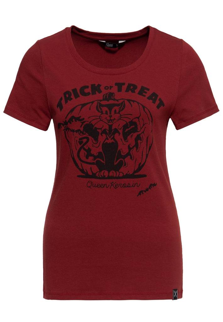 Queen Kerosin Print T-Shirt «Trick or Treat» Rabatte dieses Monats