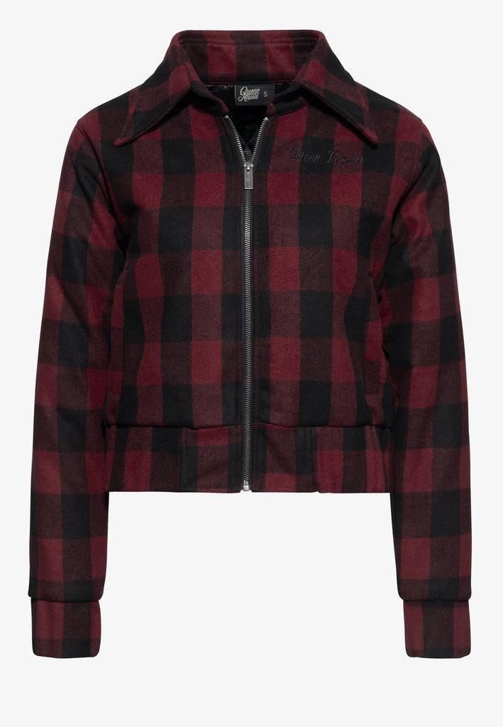 Queen Kerosin Wolljacke mit Karo-Muster Verkauf