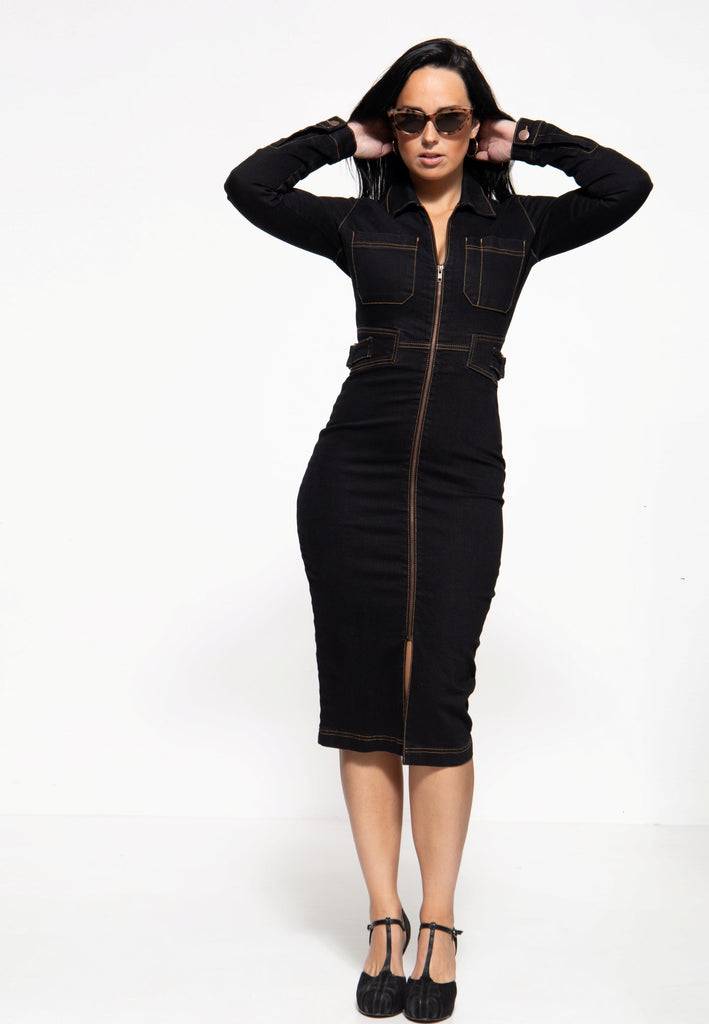 Queen Kerosin Workwear Pencil Dress Fabrikverkauf