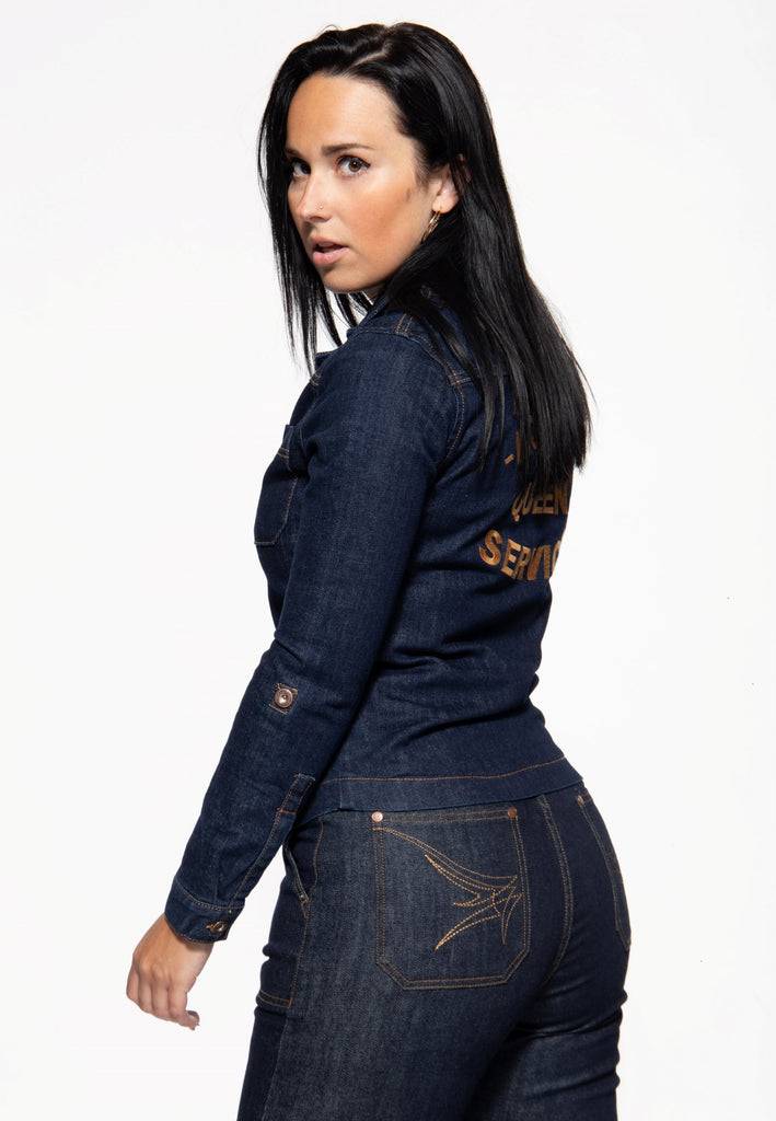 Queen Kerosin Denim Hemdbluse «Motor Queen Service» Fabrikpreis
