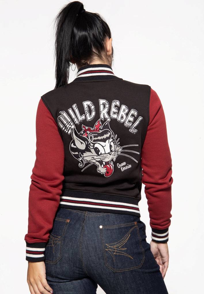Queen Kerosin College Sweatjacke «Wild Rebel» Exklusivangebot