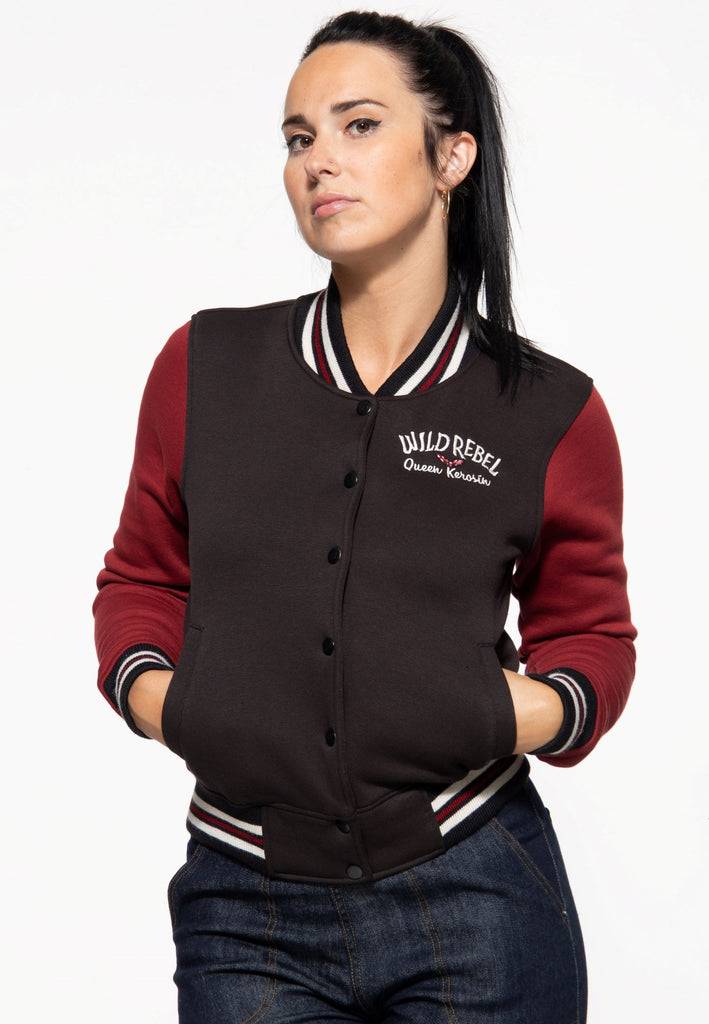 Queen Kerosin College Sweatjacke «Wild Rebel» Exklusivangebot
