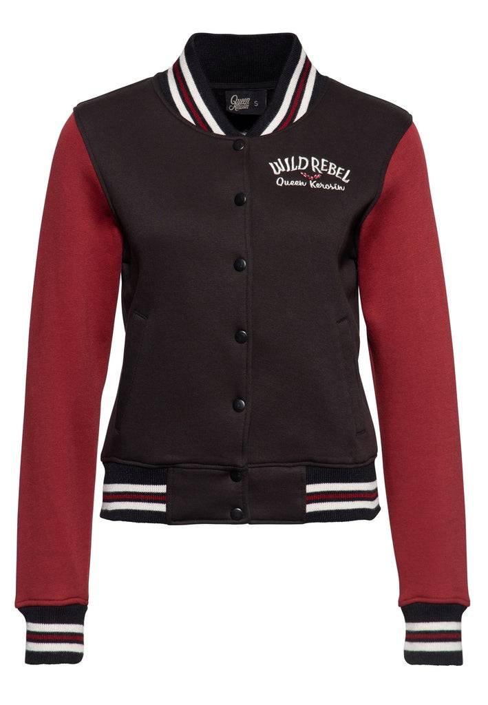 Queen Kerosin College Sweatjacke «Wild Rebel» Exklusivangebot