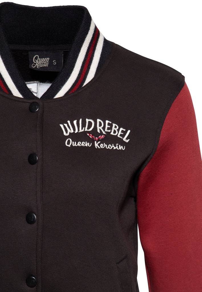 Queen Kerosin College Sweatjacke «Wild Rebel» Exklusivangebot