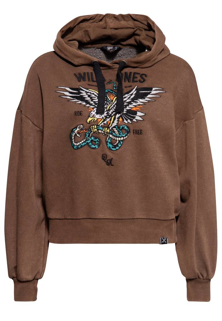 Queen Kerosin Hoodie «Wild Ones Ride Free» Saisonschlussverkauf