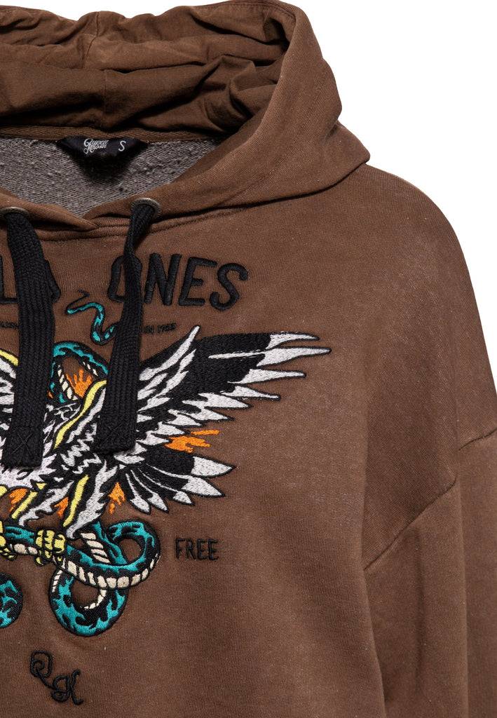 Queen Kerosin Hoodie «Wild Ones Ride Free» Saisonschlussverkauf