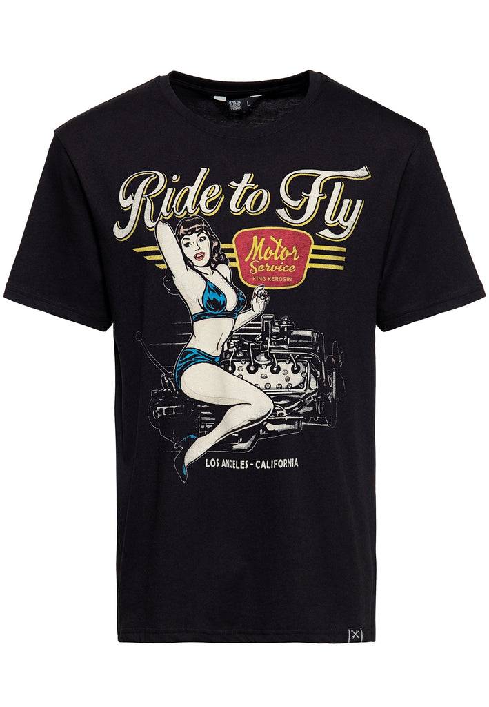 Queen Kerosin Classic T-Shirt «Ride to Fly» Osterangebot