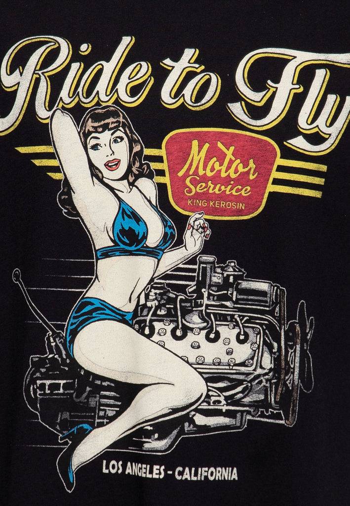 Queen Kerosin Classic T-Shirt «Ride to Fly» Osterangebot