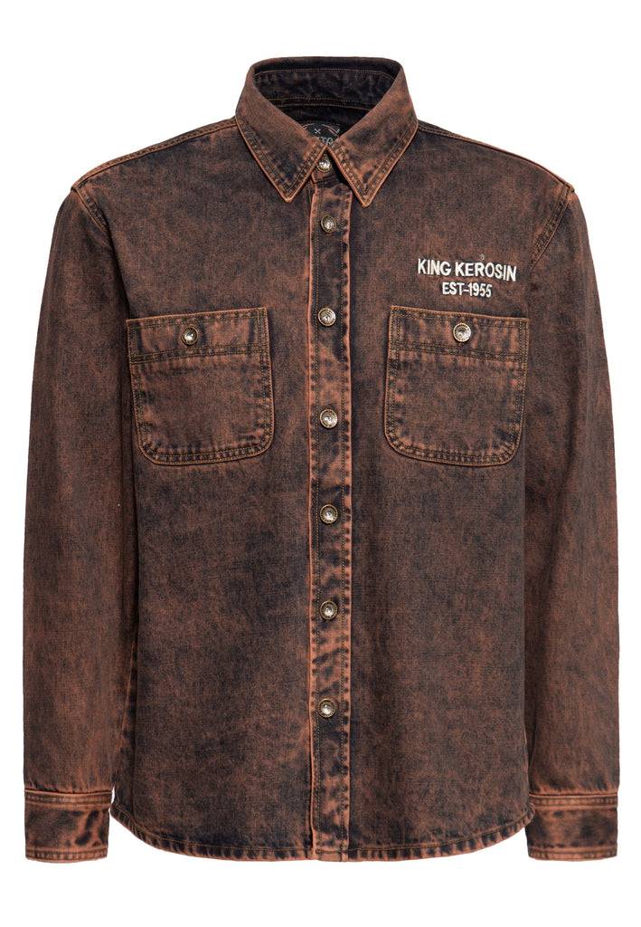 Queen Kerosin Denim Worker Hemd Tint Washed Muttertagsangebot