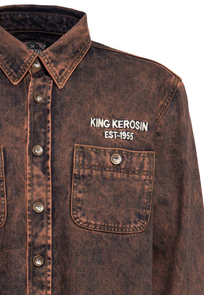 Queen Kerosin Denim Worker Hemd Tint Washed Muttertagsangebot