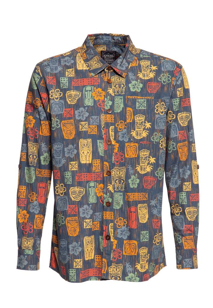 Queen Kerosin Allover Printed Hemd «Tiki's» Lagerräumung