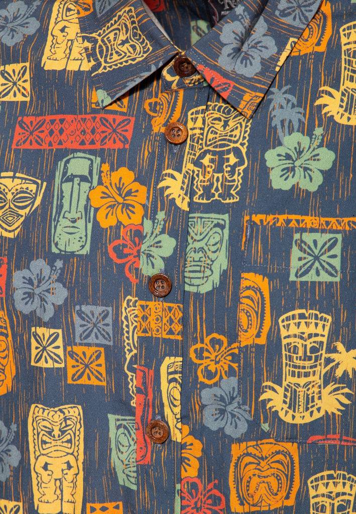 Queen Kerosin Allover Printed Hemd «Tiki's» Lagerräumung