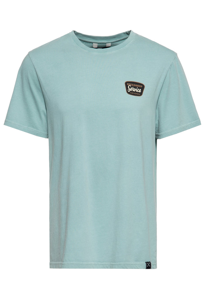 Queen Kerosin Classic T-Shirt Acid washed Print «Detroit Motor Service» Blitzangebot
