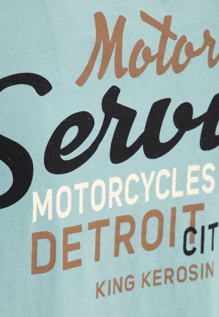 Queen Kerosin Classic T-Shirt Acid washed Print «Detroit Motor Service» Blitzangebot