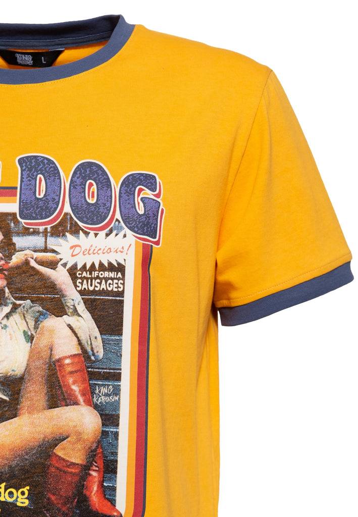 Queen Kerosin Oldschool Ringer T-Shirt «Hot Dog» Neuheiten
